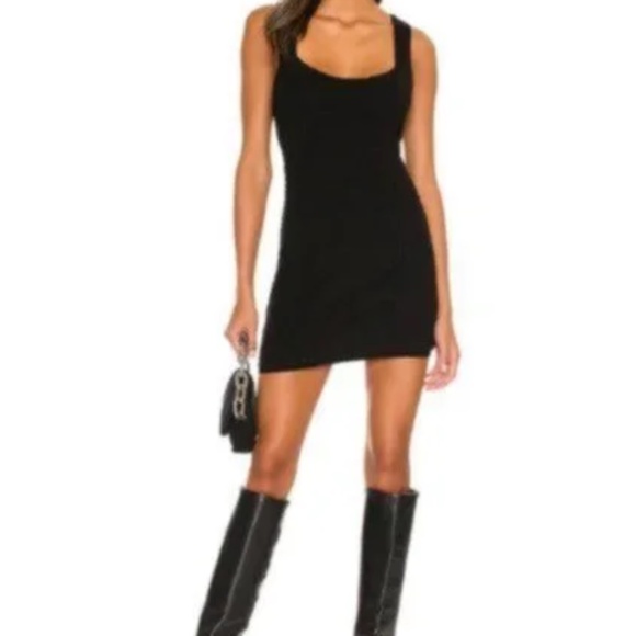 Free People Beach Black Waffle Knit Sleeveless Mini Dress SZ Med - Picture 12 of 12